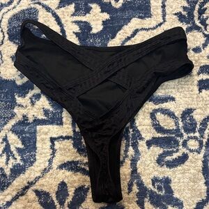 Black Lace Thong swim bottoms